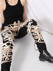 Load image into Gallery viewer, Laced Patchwork Pants