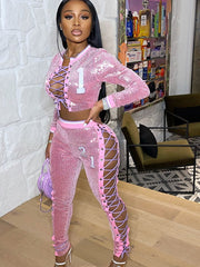 Load image into Gallery viewer, Front Lace-up Top & Pants