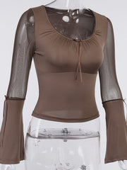 Load image into Gallery viewer, Sheer Long Sleeved Top