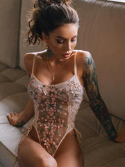 Load image into Gallery viewer, Floral Embroidery Lace Bodysuit