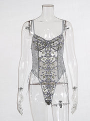Load image into Gallery viewer, Floral Embroidery Lace Bodysuit