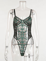 Load image into Gallery viewer, Floral Embroidery Lace Bodysuit