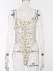 Load image into Gallery viewer, Floral Embroidery Lace Bodysuit
