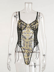 Load image into Gallery viewer, Floral Embroidery Lace Bodysuit