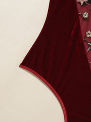 Load image into Gallery viewer, Floral Embroidery Bodysuit