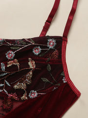 Load image into Gallery viewer, Floral Embroidery Bodysuit