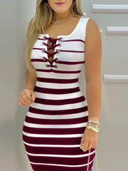 Load image into Gallery viewer, Striped Slim Dress