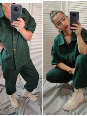 Load image into Gallery viewer, Long Sleeve Velvet Shirt & Pants