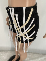 Load image into Gallery viewer, Denim Lacey Shorts