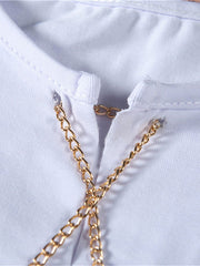 Load image into Gallery viewer, Chain Lace-Up Front Crop Top.