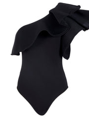 Load image into Gallery viewer, One-Off Shoulder Ruffle Bodysuit