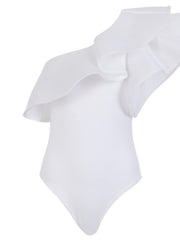 Load image into Gallery viewer, One-Off Shoulder Ruffle Bodysuit