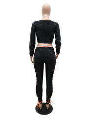 Load image into Gallery viewer, Front Lace-up Top & Pants