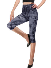 Load image into Gallery viewer, Jeans Print Capris