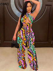 Load image into Gallery viewer, Halter Crop Top And Wide Leg Pant