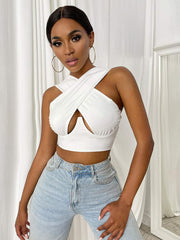 Load image into Gallery viewer, Cross Front Halter Top