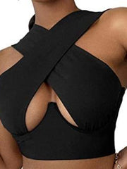 Load image into Gallery viewer, Cross Front Halter Top
