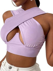 Load image into Gallery viewer, Cross Front Halter Top