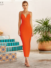Load image into Gallery viewer, Spaghetti Side Slit Long Dress