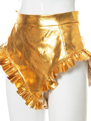 Load image into Gallery viewer, Ruffled Metallic Colored Short