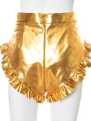 Load image into Gallery viewer, Ruffled Metallic Colored Short