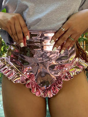 Load image into Gallery viewer, Ruffled Metallic Colored Short