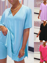 Load image into Gallery viewer, V-Neck T-Shirt & Shorts