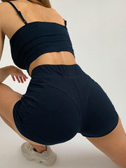 Load image into Gallery viewer, Ribbed Knitted Crop Top And Shorts