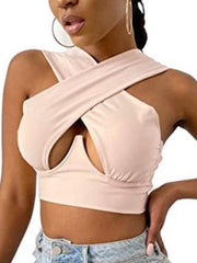 Load image into Gallery viewer, Cross Front Halter Top