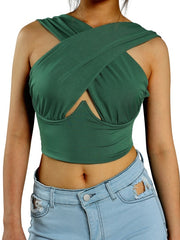 Load image into Gallery viewer, Cross Front Halter Top