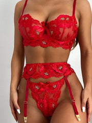 Load image into Gallery viewer, Floral Lace Lingerie Set