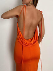 Load image into Gallery viewer, Spaghetti Strap Back Draped Dress
