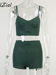 Load image into Gallery viewer, Ribbed Knitted Crop Top And Shorts