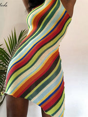 Load image into Gallery viewer, Diagonal Stripes Summer Dress