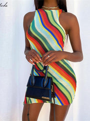 Load image into Gallery viewer, Diagonal Stripes Summer Dress