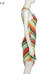 Load image into Gallery viewer, Diagonal Stripes Summer Dress
