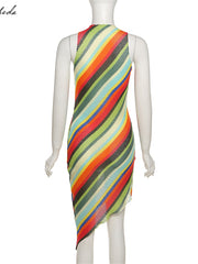 Load image into Gallery viewer, Diagonal Stripes Summer Dress