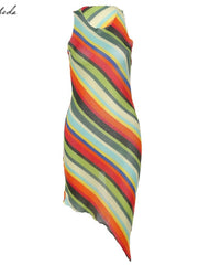 Load image into Gallery viewer, Diagonal Stripes Summer Dress