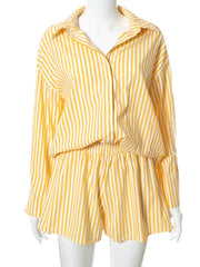 Load image into Gallery viewer, Striped Shirts and Shorts Set