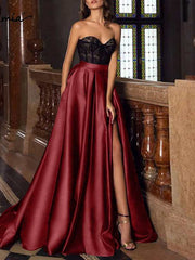 Load image into Gallery viewer, Side Split Satin Skirt