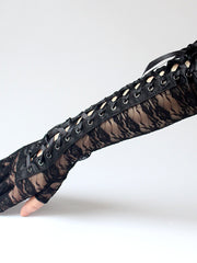 Load image into Gallery viewer, Lace-Up Lace Gloves