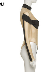 Load image into Gallery viewer, Sheer Patchwork Bodysuit