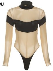 Load image into Gallery viewer, Sheer Patchwork Bodysuit