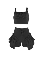 Load image into Gallery viewer, Crop Top & Ruffles Shorts