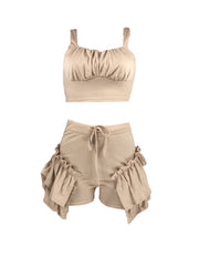 Load image into Gallery viewer, Crop Top & Ruffles Shorts
