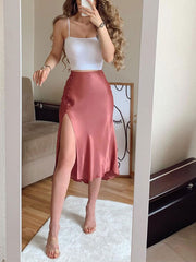 Load image into Gallery viewer, Spaghetti Strap Crop Top & Satin Skirt