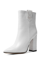 Load image into Gallery viewer, Faux Leather High Heel Ankle Boots