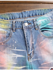 Load image into Gallery viewer, Water Color Embroidered Jeans
