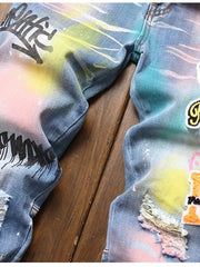 Load image into Gallery viewer, Water Color Embroidered Jeans