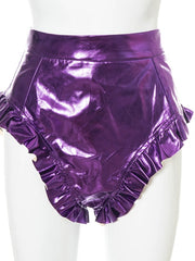 Load image into Gallery viewer, Ruffled Metallic Colored Short